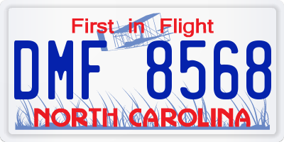 NC license plate DMF8568