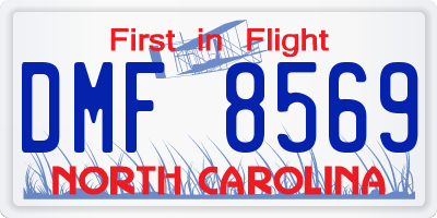 NC license plate DMF8569