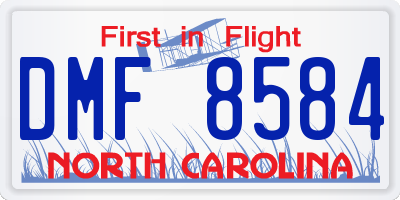 NC license plate DMF8584