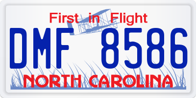NC license plate DMF8586