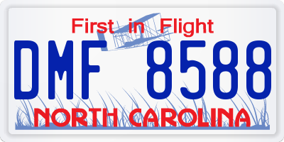 NC license plate DMF8588