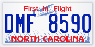 NC license plate DMF8590