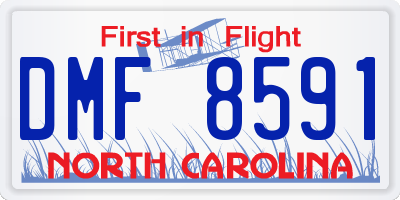 NC license plate DMF8591