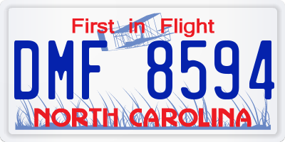 NC license plate DMF8594