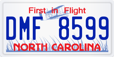 NC license plate DMF8599
