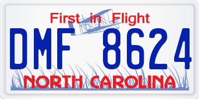 NC license plate DMF8624