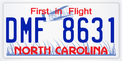 NC license plate DMF8631