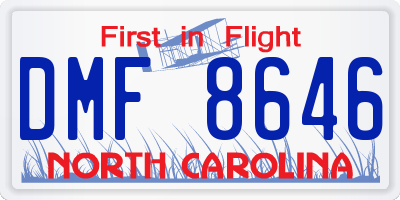 NC license plate DMF8646