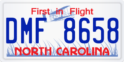 NC license plate DMF8658