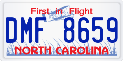 NC license plate DMF8659