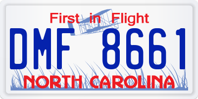 NC license plate DMF8661