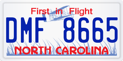 NC license plate DMF8665