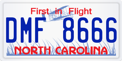 NC license plate DMF8666