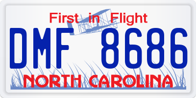 NC license plate DMF8686