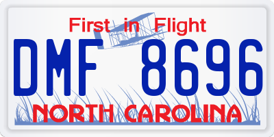 NC license plate DMF8696
