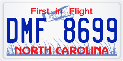 NC license plate DMF8699