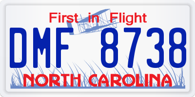 NC license plate DMF8738
