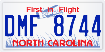 NC license plate DMF8744
