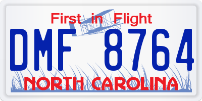 NC license plate DMF8764