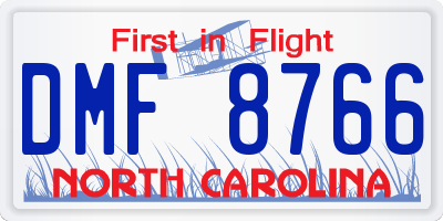 NC license plate DMF8766