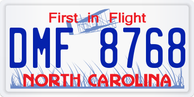 NC license plate DMF8768