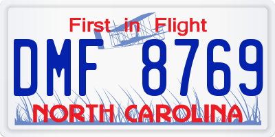 NC license plate DMF8769