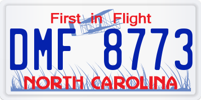 NC license plate DMF8773