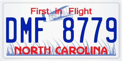 NC license plate DMF8779