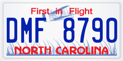 NC license plate DMF8790