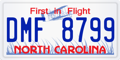 NC license plate DMF8799