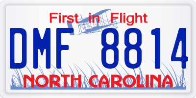 NC license plate DMF8814