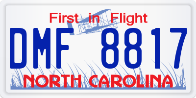 NC license plate DMF8817