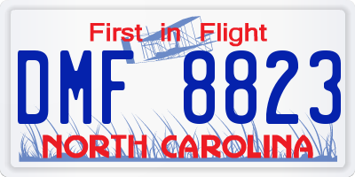 NC license plate DMF8823