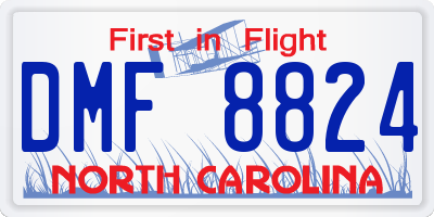 NC license plate DMF8824