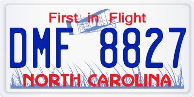 NC license plate DMF8827