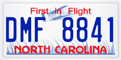 NC license plate DMF8841