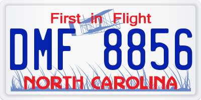 NC license plate DMF8856
