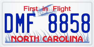 NC license plate DMF8858