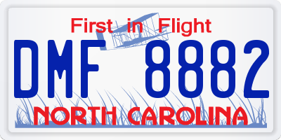 NC license plate DMF8882