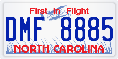 NC license plate DMF8885