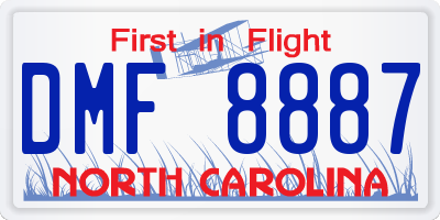 NC license plate DMF8887