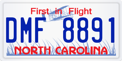 NC license plate DMF8891