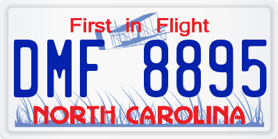 NC license plate DMF8895