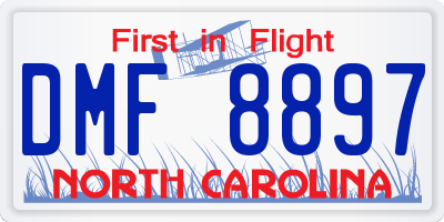 NC license plate DMF8897