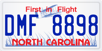 NC license plate DMF8898