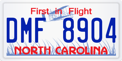 NC license plate DMF8904