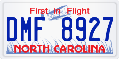 NC license plate DMF8927