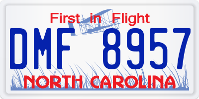 NC license plate DMF8957