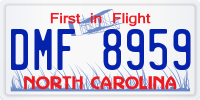 NC license plate DMF8959
