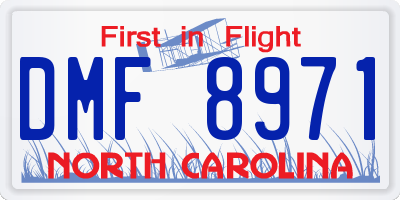 NC license plate DMF8971